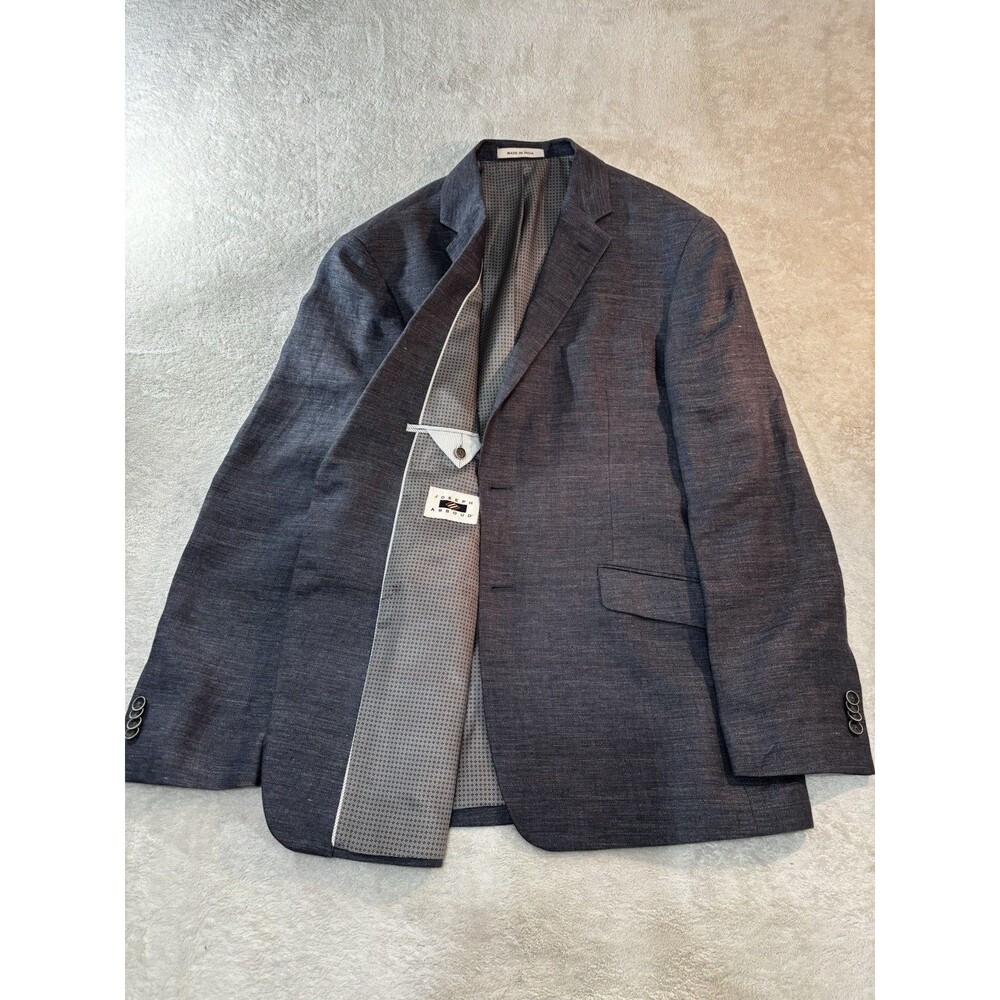 Joseph Abboud Men's 100% Linen Blazer Jacket Sport Coat Size 44L Gray Suit Coat